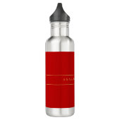 Bouteille D'eau Scarlet Red Gold Colonnes Ajouter un nom Script (Gauche)
