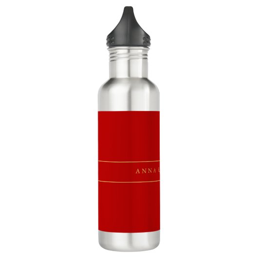 Bouteille D'eau Scarlet Red Gold Colonnes Ajouter un nom Script (Gauche)