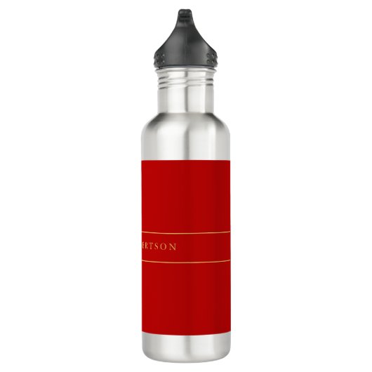 Bouteille D'eau Scarlet Red Gold Colonnes Ajouter un nom Script (Droite)