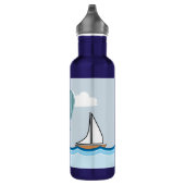 Bouteille D'eau Scène nautique avec phare et voilier (Droite)