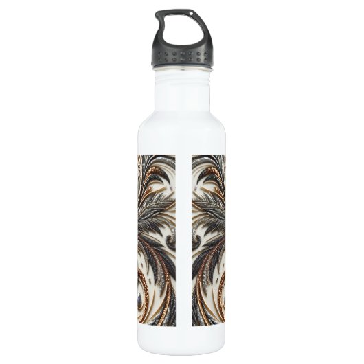 Bouteille D'eau Schéma floral brillant avec pierre de gemme (Dos)