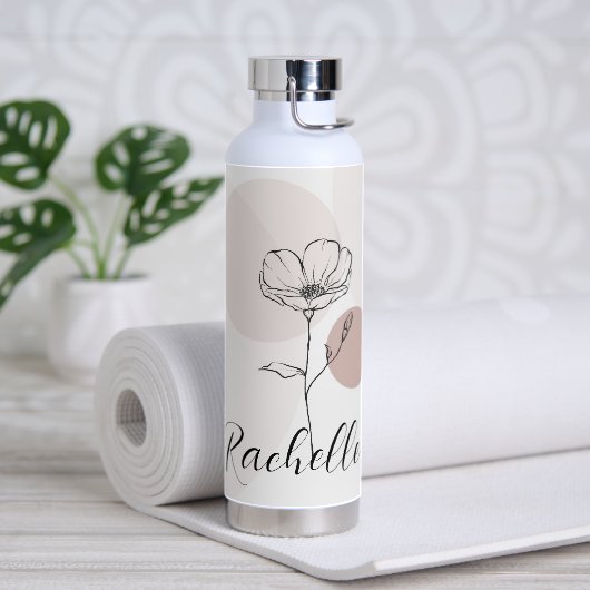 Bouteille D'eau Script botanique simple (Yoga)