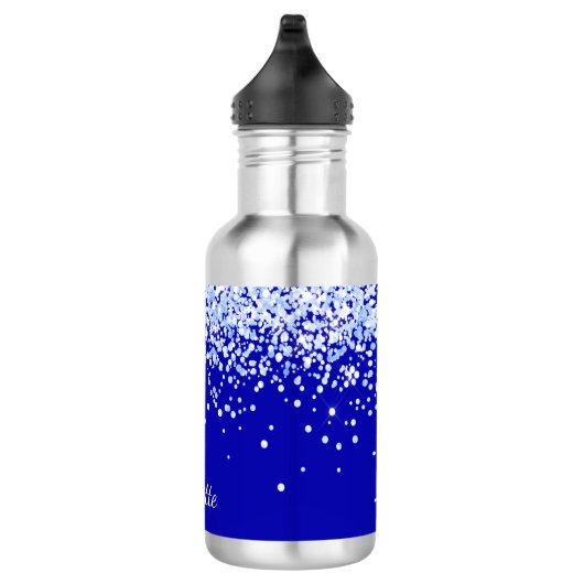 Bouteille D'eau Script de nom bleu royal (Droite)