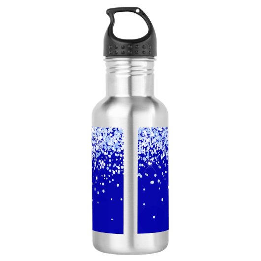 Bouteille D'eau Script de nom bleu royal (Dos)