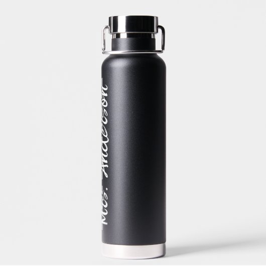 Bouteille D'eau Script de nom de l'enseignant personnalisé (Arrière)