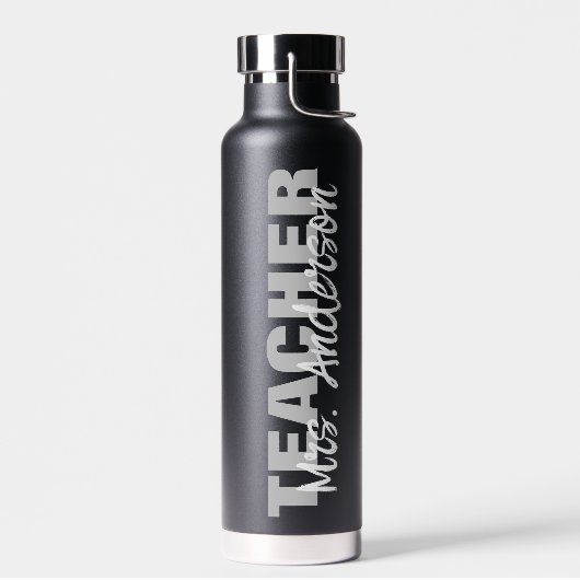 Bouteille D'eau Script de nom de l'enseignant personnalisé (Gauche)