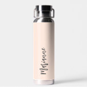 Bouteille D'eau Script de nom personnalisé gris Peach (Arrière)