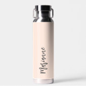 Bouteille D'eau Script de nom personnalisé gris Peach (Avant)