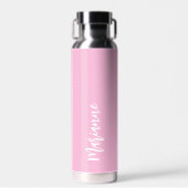 Bouteille D'eau Script de nom personnalisé rose blanc (Avant)