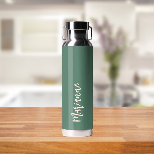 Bouteille D'eau Script de nom personnalisé vert