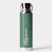 Bouteille D'eau Script de nom personnalisé vert (Arrière)