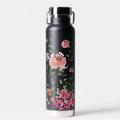 Bouteille D'eau Script floral à l'aquarelle chic personnalisé (Avant)