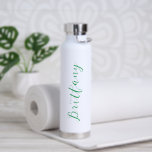 Bouteille D'eau Script minimaliste moderne personnalisé<br><div class="desc">Donnez à un ami cette bouteille d'eau minimaliste moderne personnalisée pratique! Idéal pour partir ! Différentes options de couleur disponibles.</div>