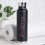 Bouteille D'eau Script minimaliste moderne personnalisé<br><div class="desc">Donnez à un ami cette bouteille d'eau minimaliste moderne personnalisée pratique! Idéal pour partir ! Différentes options de couleur disponibles.</div>