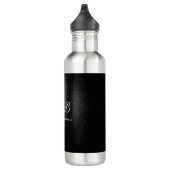 Bouteille D'eau Script monogramme noir gris moderne mignon (Droite)