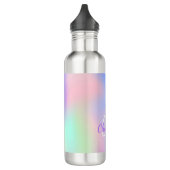 Bouteille D'eau Script monographique holographique rose violet (Gauche)
