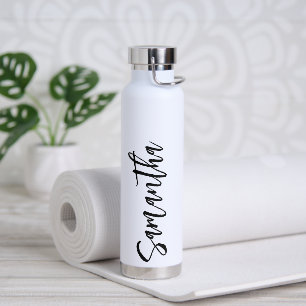 Bouteille D'eau Script personnalisé Votre nom Fête Eau Noire Bo