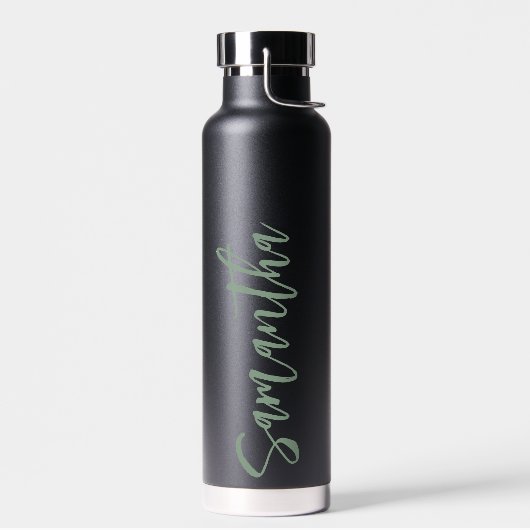 Bouteille D'eau Script personnalisé Votre nom Parti Sage vert (Gauche)