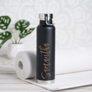 Bouteille D'eau Script personnalisé Votre nom Party Gold