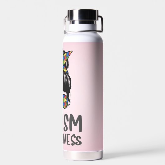 Bouteille D'eau Sensibilisation sur l'autisme chic (Arrière)