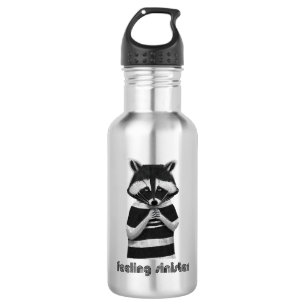 Bouteille D'eau Sentiment de sinistre drôle Raccoon
