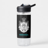 Bouteille D'eau Serbie Fitness & blason serbe / drapeau (Gauche)