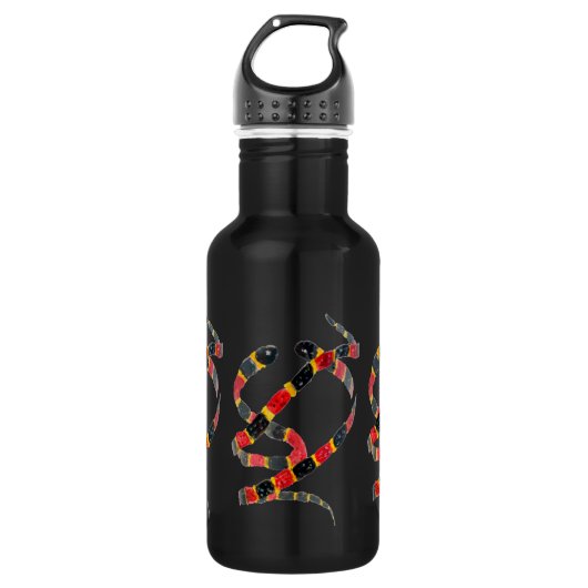 Bouteille D'eau Serpent Art Noir Rouge (Devant)