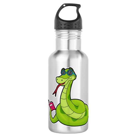 Bouteille D'eau Serpent avec lunettes de soleil & Réserver (Devant)