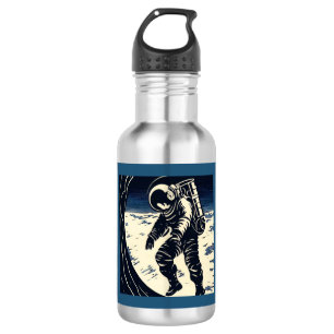 Bouteille D'eau SF - Astronaut sur Spacewalk Woodcut 3