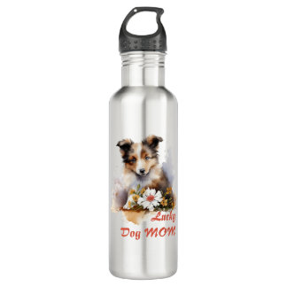 Bouteille D'eau Shetland Sheepdog Chiot Pet Aquarelle
