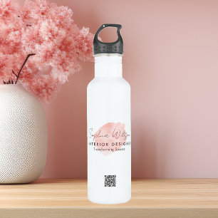 Bouteille D'eau Signature Elégante Professionnelle Aquarelle