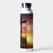Bouteille D'eau Silhouette Cross Scripture Verset Personnalisé (Gauche)