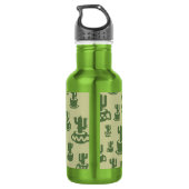 Bouteille D'eau Silhouette de cactus succulent en tasses et pots (Dos)