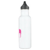 Bouteille D'eau Silhouette d'éléphant rose avec votre texte (Droite)