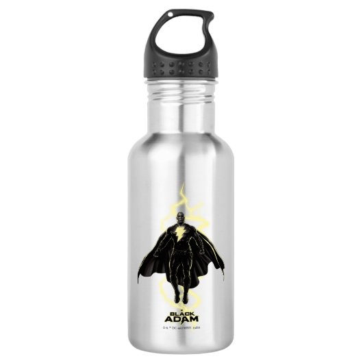 Bouteille D'eau Silhouette noire Adam Lightning (Devant)