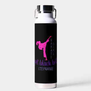 Bouteille D'eau Silhouette tendance Girly Pink Martial Art Karate