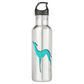 Bouteille D'eau Silhouette turquoise de Whippet italienne (Devant)