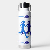 Bouteille D'eau Silhouettes bleues bleues et vertes pour les femme (Salle de sport)