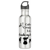 Bouteille D'eau Silhouettes de chèvre "Dame de la chèvre folle" po (Devant)