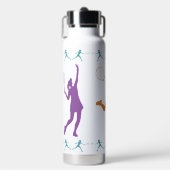 Bouteille D'eau Silhouettes de tennis féminin - violet, Turquoise, (Salle de sport)