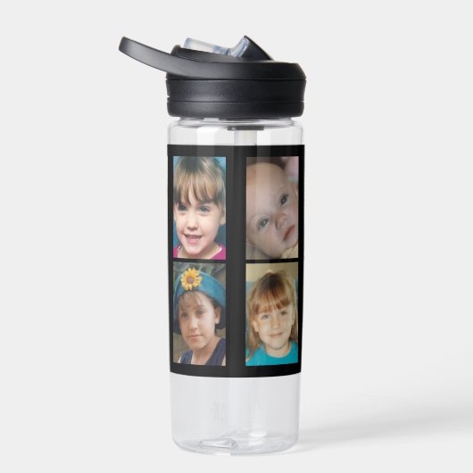 Bouteille D'eau Simple ajouter 10 photo collage noir (Droite)