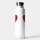 Bouteille D'eau Simple Coeur Rouge Moderne Amour Chic Minimal Blan (Gauche)