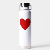 Bouteille D'eau Simple Coeur Rouge Moderne Amour Chic Minimal Blan (Arrière)