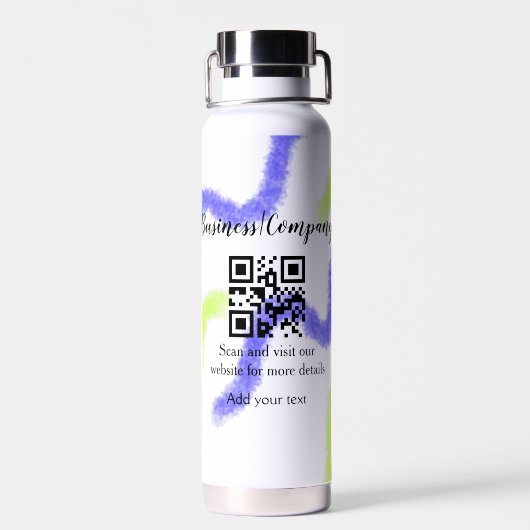 Bouteille D'eau Simple entreprise site web code-barres QR ajouter  (Arrière)