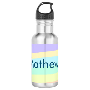 Bouteille D'eau simple lettre initiale monogramme ajouter votre no
