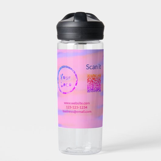 Bouteille D'eau Simple minimum q r code ajouter logo code d'analys (Extérieur)