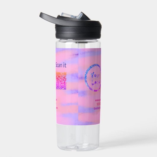 Bouteille D'eau Simple minimum q r code ajouter logo code d'analys (Droite)