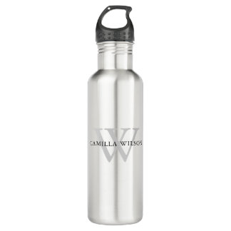 Bouteille D'eau Simple moderne chic Monogramme personnalisé