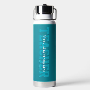 Bouteille D'eau Simple Moderne Professeur Bleu