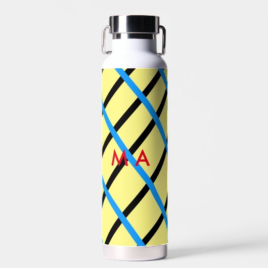 Bouteille D'eau Simple monogramme ajouter votre nom lettre man min (Avant)